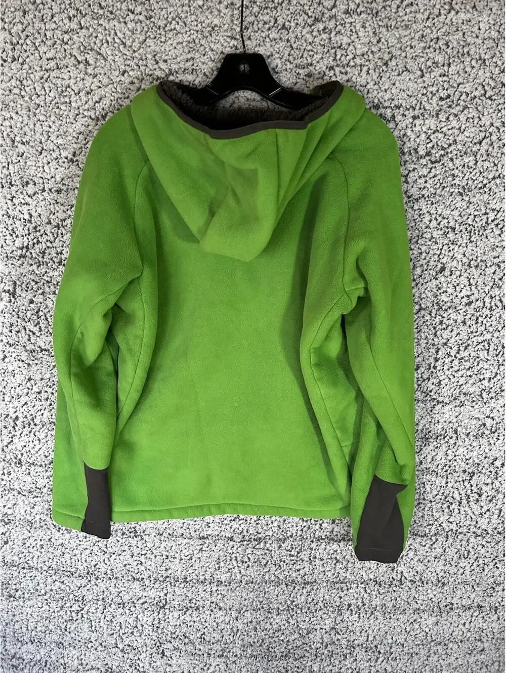 The North Face Boys Fleece Hoodie Jacket Green Full Zip Size XL 18/20